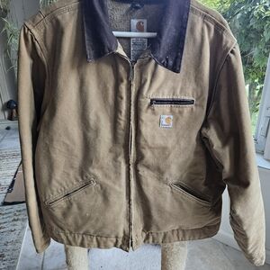 Carhartt Brown Utility Jacket with Black Collar
